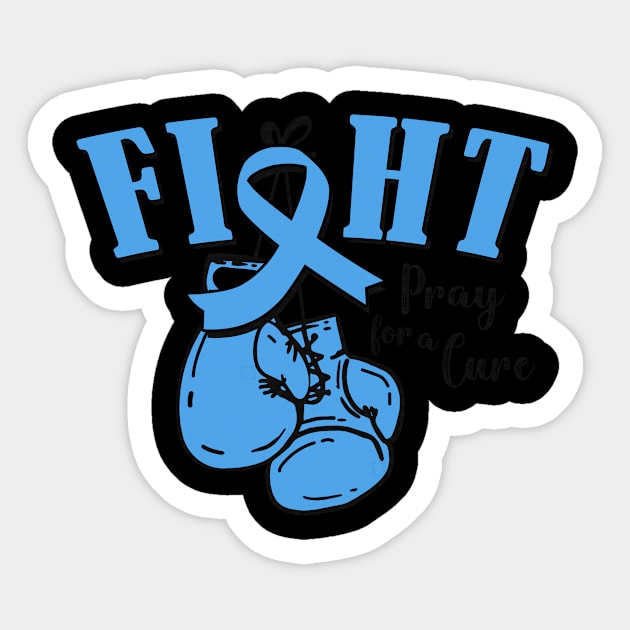 Fight Pray For A Cure Trisomy 18 Awareness Light Blue Ribbon Warrior Support Survivor Sticker by celsaclaudio506